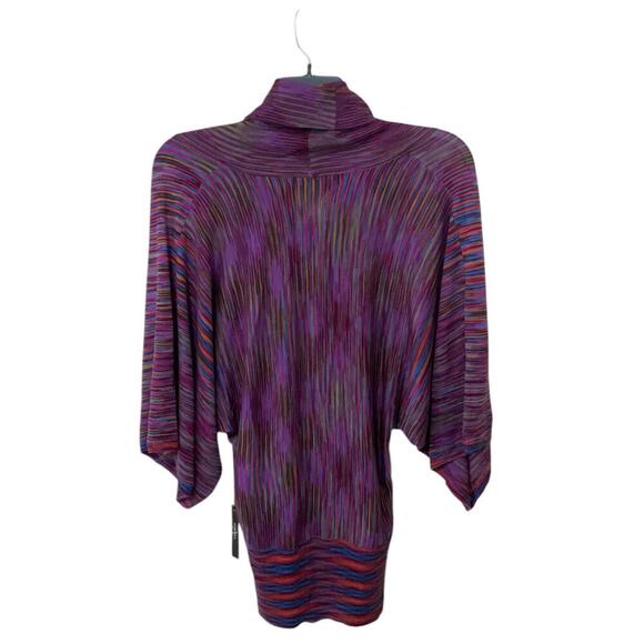 Vertigo Womens Magenta Cowl Multicolor Neck Sweater Top Size Small New - Picture 4 of 11